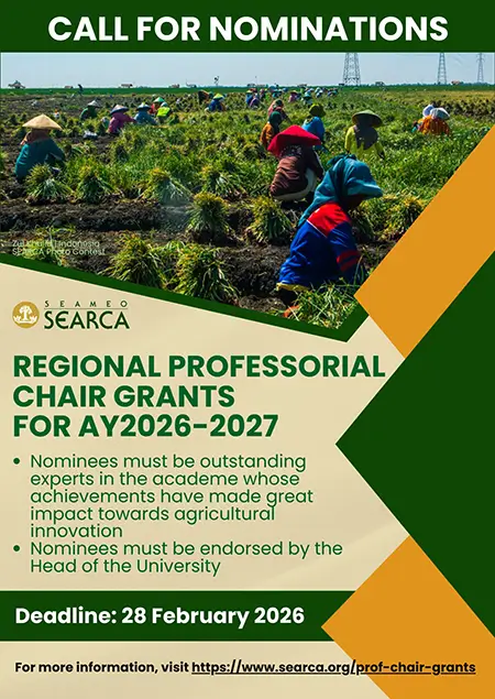 SEARCA Regional Professorial Chair Grants - Call for Nominations for AY2026-2027