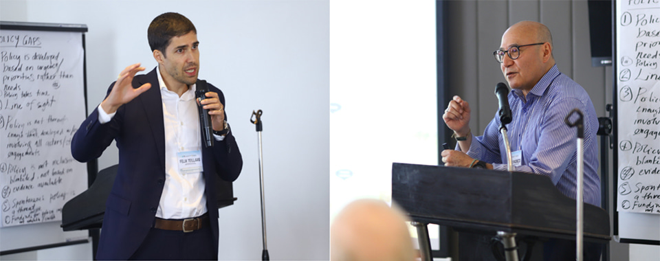 Mr. Felix Teillard (left) and Dr. David Pacheco (right) share global and regional innovations for scaling climate-smart livestock solutions.