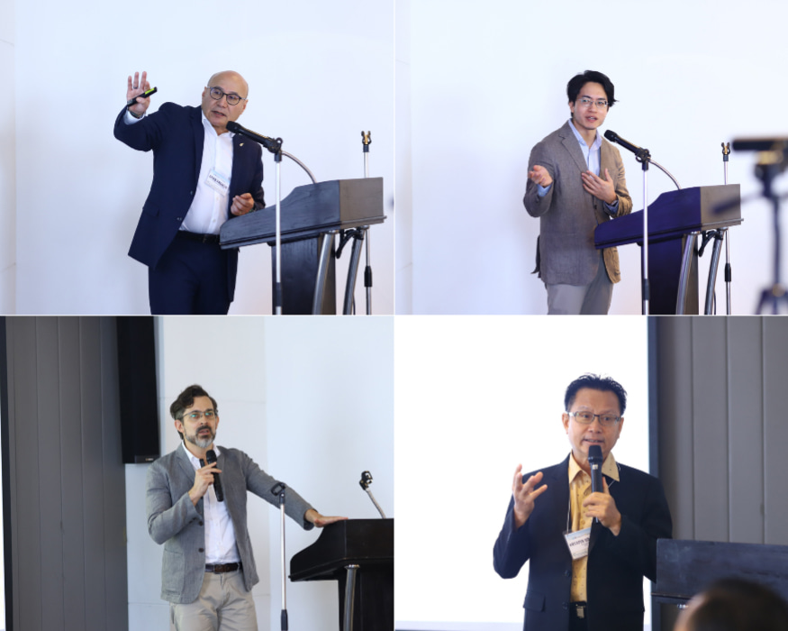 Clockwise from top left: Dr. David Pacheco, Mr. Jisu Min, Dr. Kritapon Sommart, and Mr. Beau Damen showcased regional programs supporting livestock GHG mitigation across Southeast Asia.