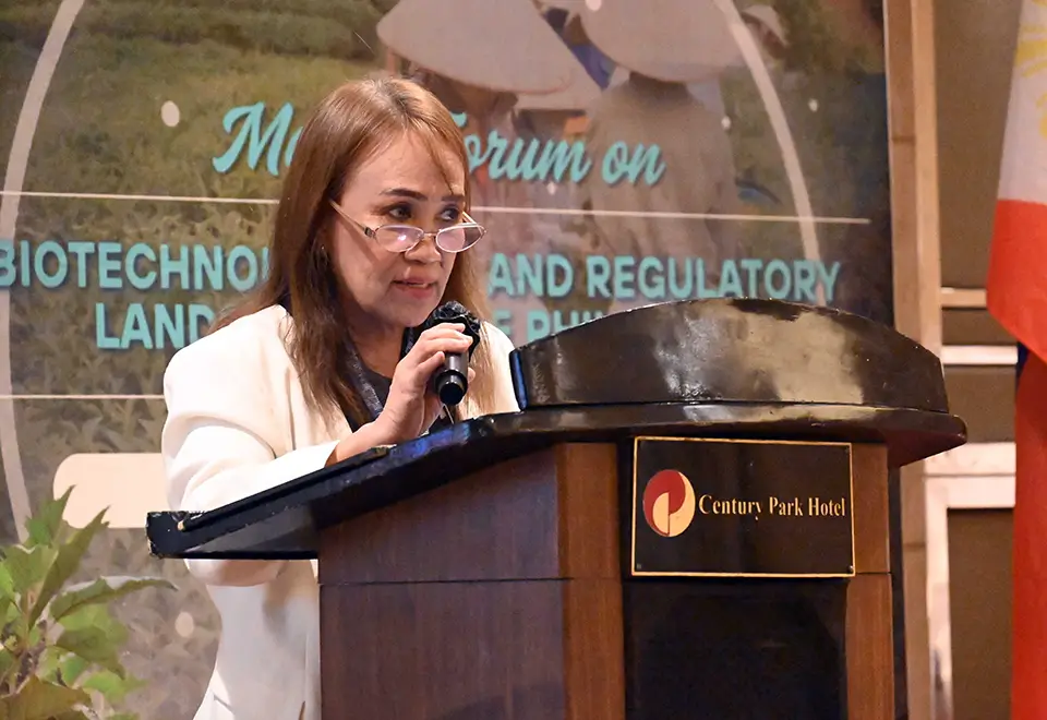 Dr. Ruby Roan, Cristobal, SciCommPH President, highlights the media’s role in strengthening public understanding of biotechnology.