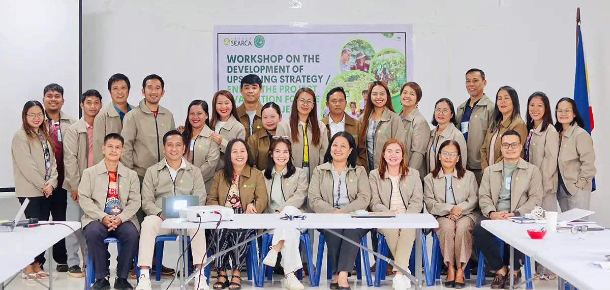 Participants and facilitators alongside Coron agriculture committee chair Ma. Aurora Riceli Balbutan, Coron Inland District Public Schools District Supervisor Christine Heidi Garcellano, and SEARCA Program Specialist Anna Gale Vallez