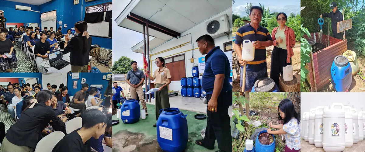 Farmers are trained on using probiotic LAB to produce organic nutrient solution for their farms.