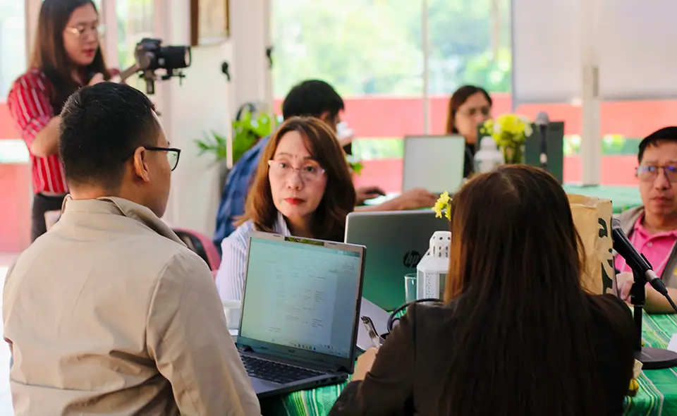 Participants from the DepEd Divisions of Laguna and Palawan engage actively in discussions to refine the M&E tool.