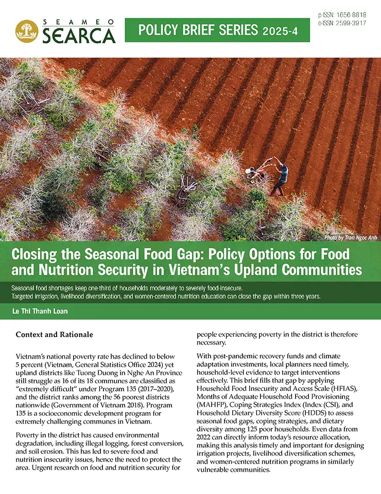 Closing the Seasonal Food Gap: Policy Options for Food and Nutrition Security in Vietnam's Upland Communities