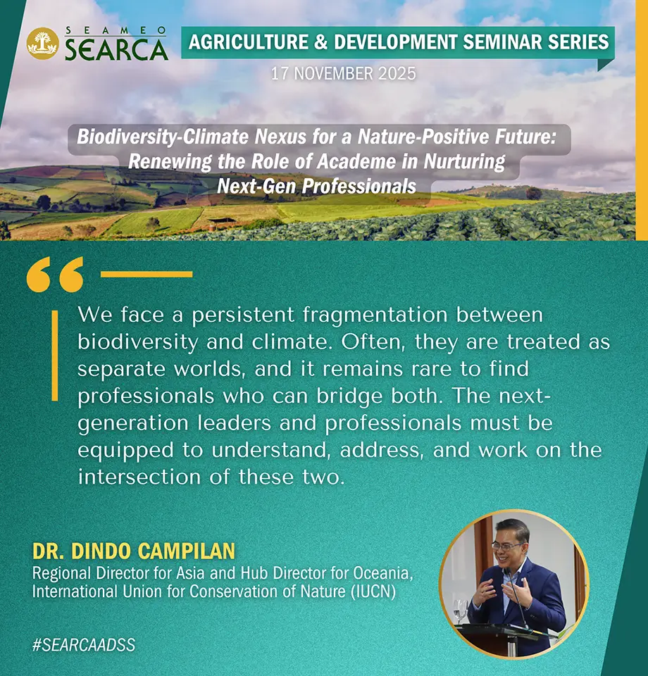 SEARCA seminar calls to equip next-gen professionals in biodiversity-climate nexus