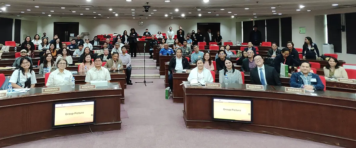 Participants from government, academe, agribusiness, and farmers' groups attend the Food and Agribusiness Forum at UA&P PLDT Hall, Pasig City.