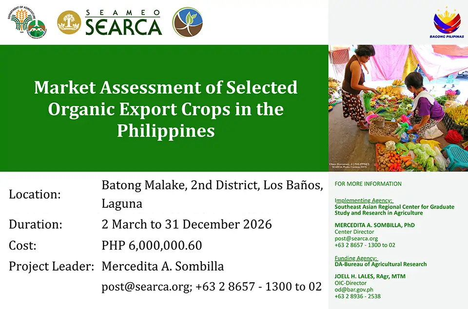 SEARCA and DA launch organic export market assessment project  in Philippines