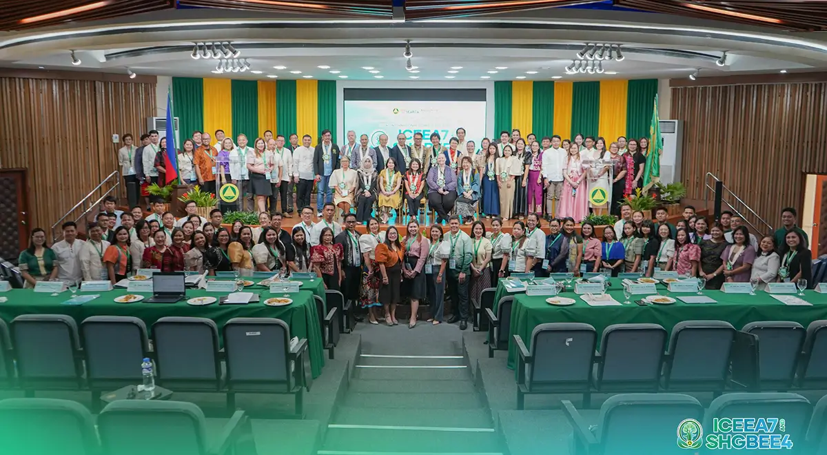 Participants of the CBSUA-SEARCA Joint International Conference 2026 gather for a group photo during the four-day event in Camarines Sur, Philippines. (Photo courtesy of CBSUA)