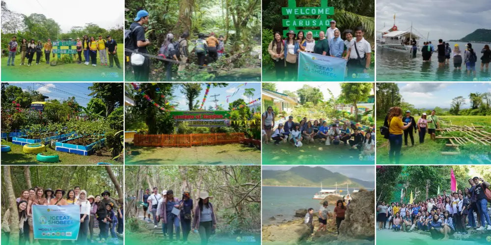 Participants explored ecosystems across Camarines Sur, including the Cabusao Wetlands Critical Habitat, Pawikan Nest and Fish Sanctuary in Pasacao, Mt. Isarog National Park, San Isidro Elementary School, Naga View Adventist College, and Panicuason Hot Spring Resort and Adventure Park. (Photos courtesy of CBSUA)