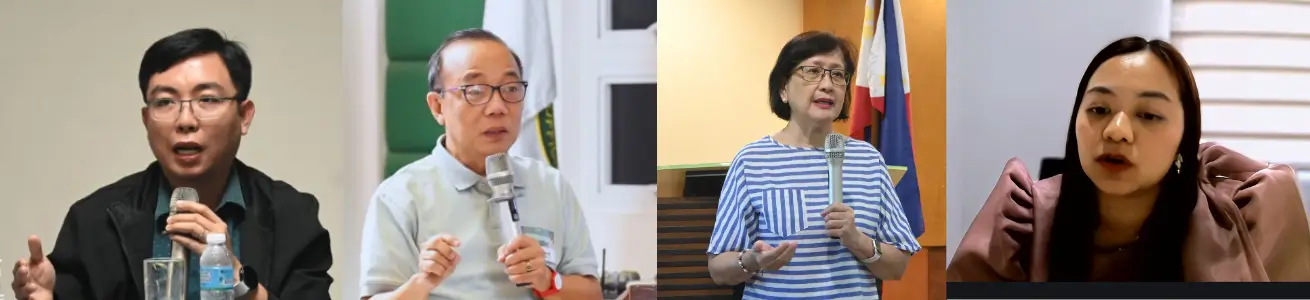 From left: Dr. Reynante Ordonio of the Philippine Rice Research Institute, Dr. Vivencio Mamaril of the DA Fertilizer and Pesticide Authority, Dr. Nina Gloriani of the University of the Philippines Manila College of Public Health, and Ms. Sheeb Kaiserin Exconde of the DA-Bureau of Plant Industry discuss the Philippines’ science-based biosafety regulations and the role of biotechnology in agriculture.