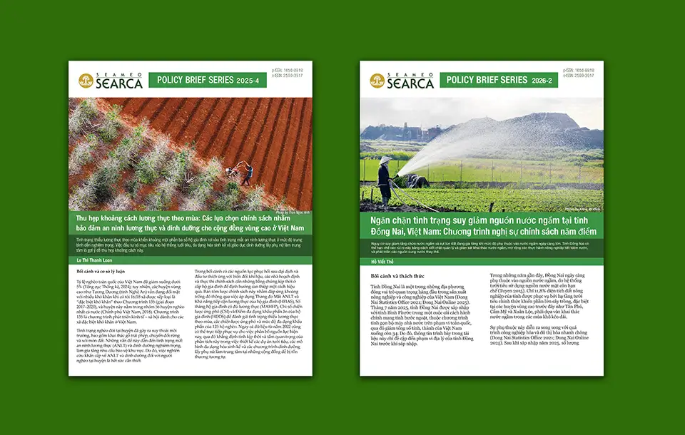 SEARCA policy briefs on Vietnam food security and groundwater management now available in Vietnamese