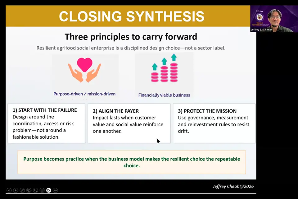 Social enterprises drive resilient and inclusive agrifood systems, expert says at SEARCA SOLVE webinar