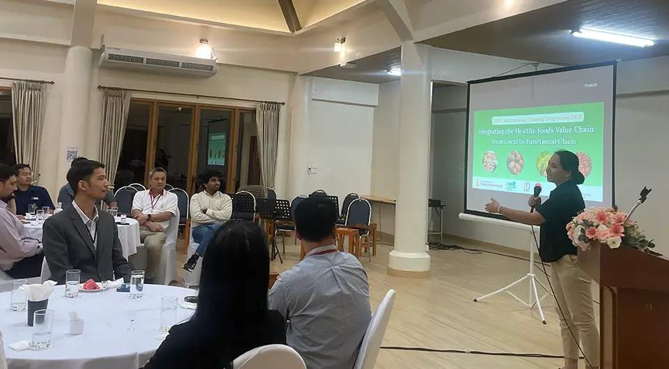 During the closing reflections, Dr. Alumbro shares her appreciation for the Healthy Foods Training Programme, highlighting how the experience opened opportunities for regional collaboration, expanded scientific knowledge, and inspired new ideas for developing sustainable, science-based functional foods in Southeast Asia.