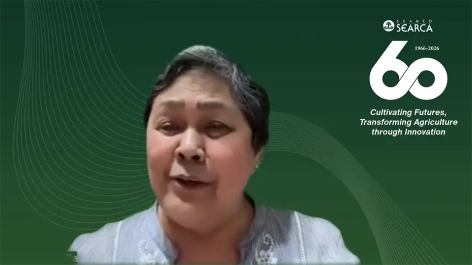 Dr. Mercedita Sombilla, SEARCA Center Director, delivers her welcome remarks.