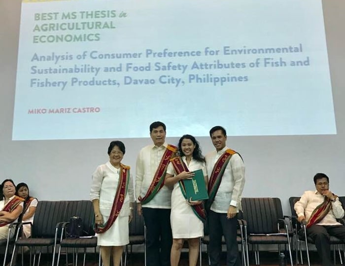 Miko Mariz C. Castro, Best MS Thesis Award (photo credits: Dr. Isabelita Pabuayon)