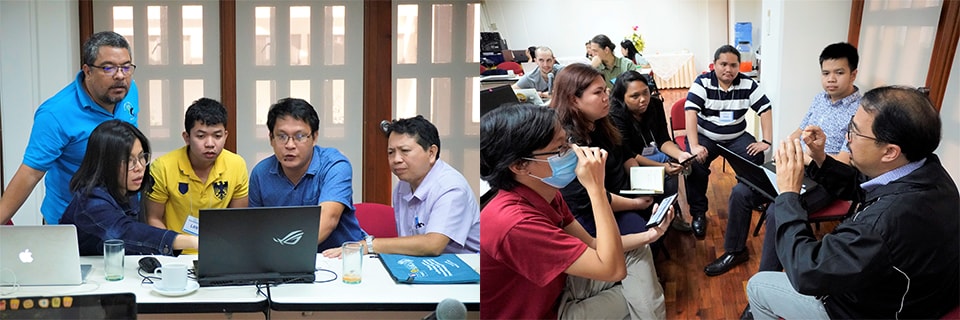 During the hands-on session, participants brainstorm on how to apply GAMA modeling in understanding changes in land use in Ben Tre province in the Mekong Delta, as well as in designing models to explore adaptation strategies given different scenarios.