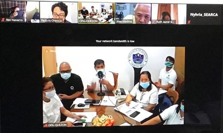 SEARCA team with the Office of the Provincial Agriculturist (OPA)-Quezon meet via zoom to conceptualize the scaling activities of the SEARCA ARD Implementation Model.