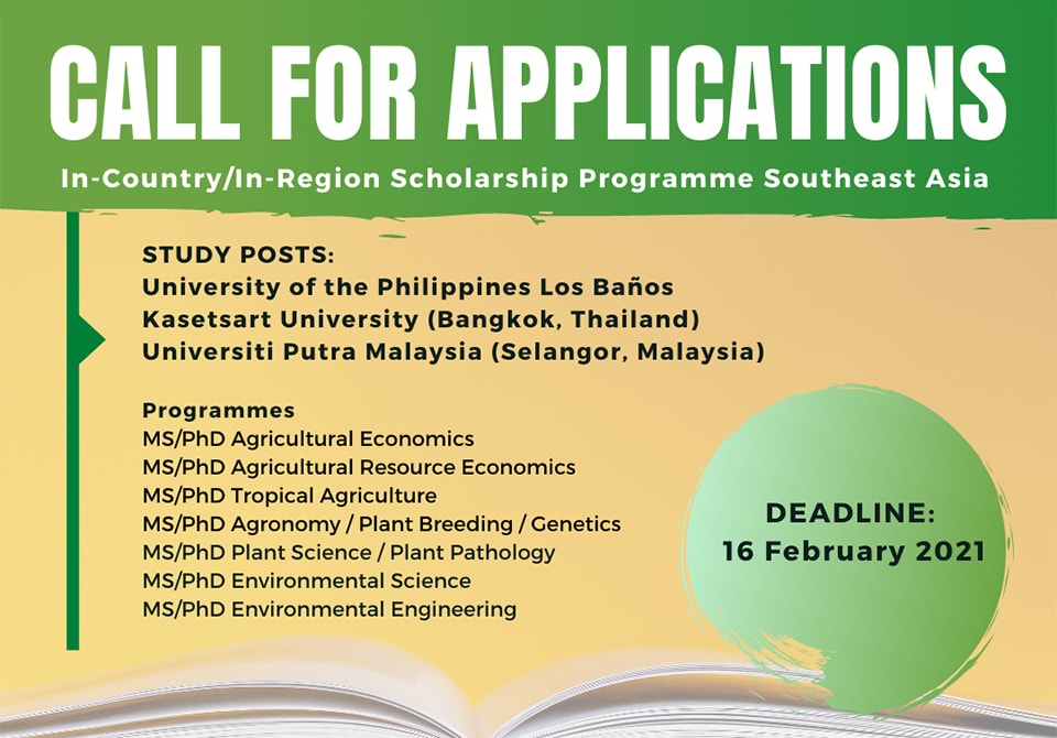 Call for Applications to the AY 2021-2022 DAAD In-Country/In-Region Scholarship Programme