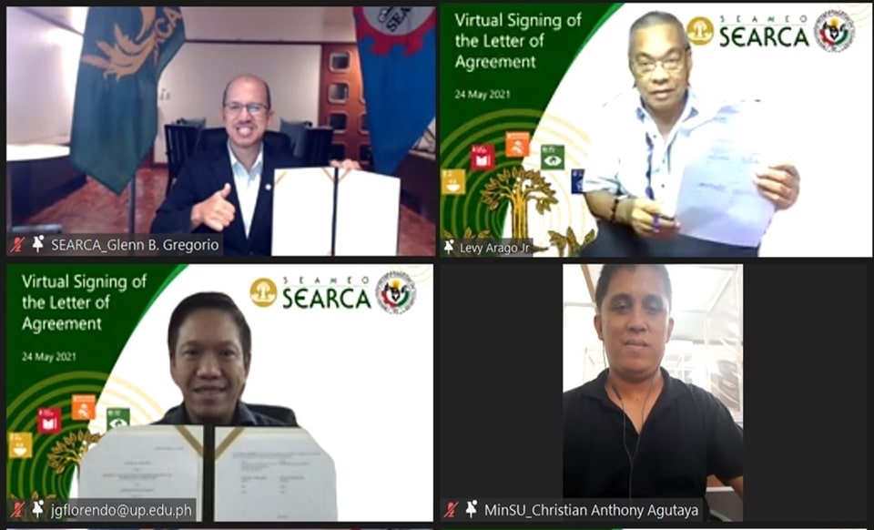 SEARCA and MinSU executives signed the Letter of Agreement to establish a techno-demo-learning site for calamansi research on 24 May 2021