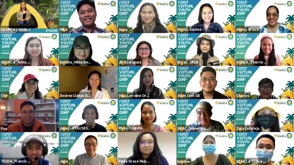 Participants, speakers, and organizers of the First SEARCA Virtual Youth Camp, 19 June 2021 via Zoom