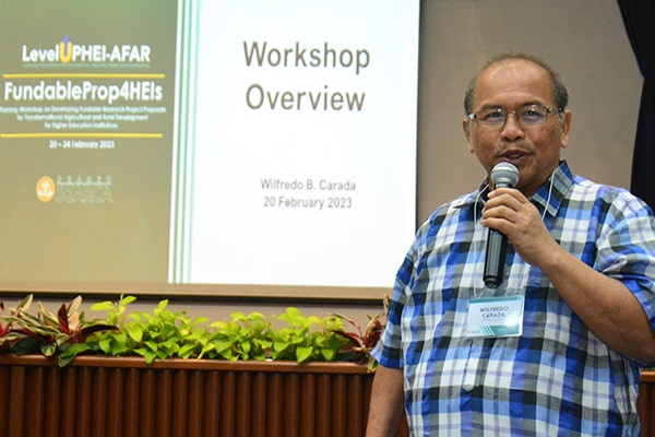 Prof. Wilfredo Carada, Adjunct Professor at the College of Public Affairs and Development (CPAf), University of the Philippines Los Baños (UPLB)