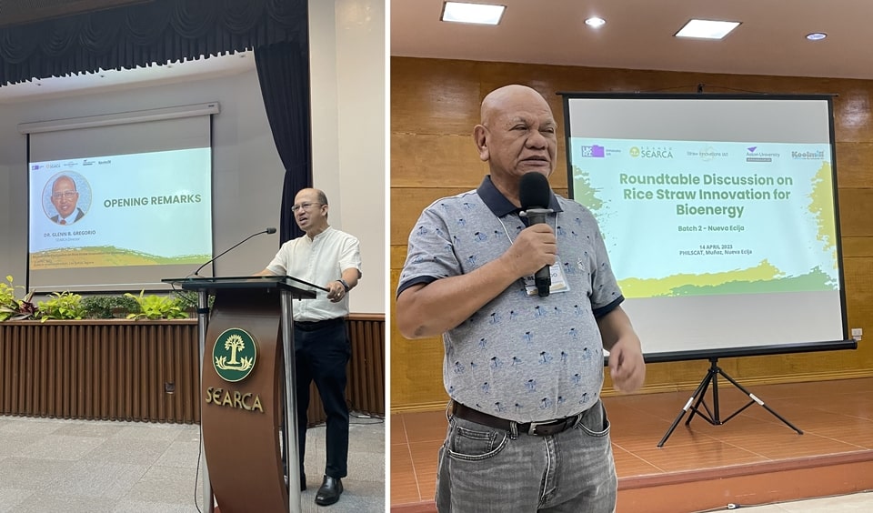 Dr. Glenn Gregorio, SEARCA Director (left photo), and Mr. Bernardo Valdez, Provincial Agriculture Officer of Nueva Ecija (right photo), delivered their opening message and welcoming remarks, encouraging the participants' active participation during the activity. 