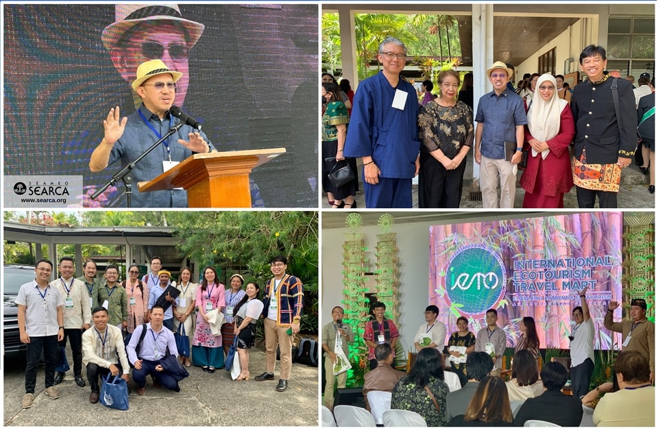 SEARCA Director Glenn Gregorio (top left) and Deputy Director for Programs Dr. Nur Azura Binti Adam (in red, top right), join the opening ceremony of the IETM with guests and delegates from around the world, including the 14 SEARCA grantee-participants (bottom photos) from Southeast Asian countries.