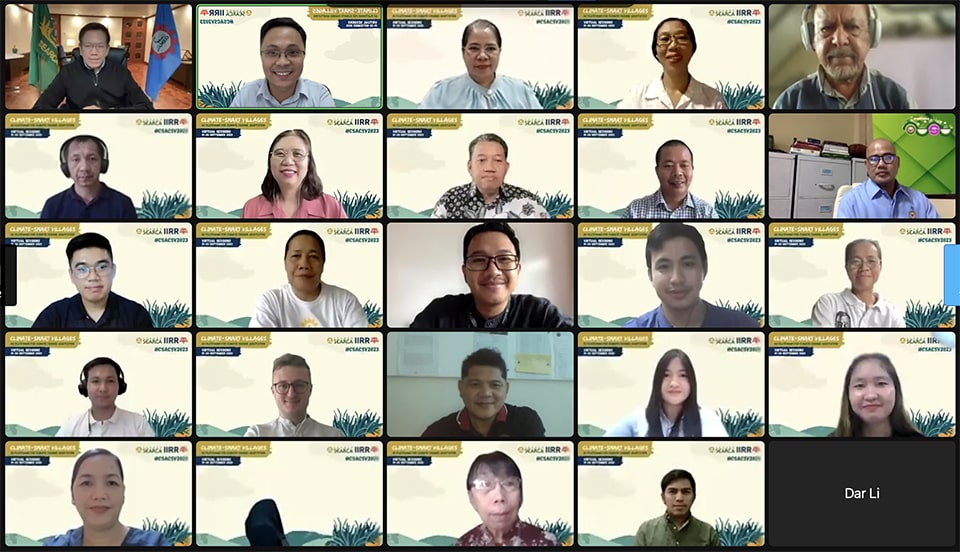 Some of the participants and members of the training management group during the first online session on 19 September.