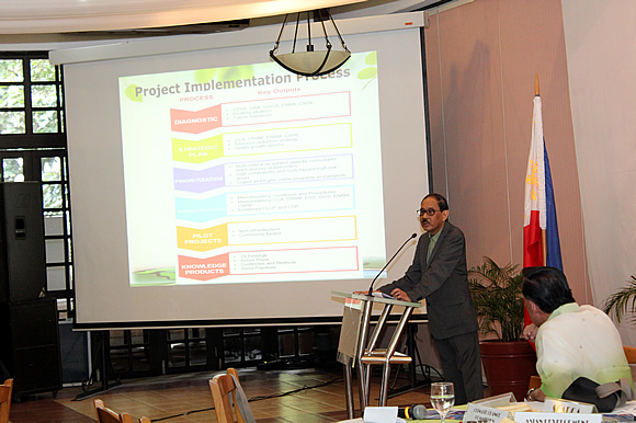 Dr. Candido Cabrido, National CCA Specialist and the project’s Team Leader, presents that draft Inception Report to the project stakeholders.