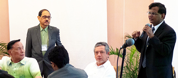 Dr. Ancha Srinivasan (standing, right) speaks on ADB’s behalf.