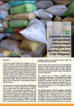 Legislative actions and operational reforms toward a smuggling-free agriculture industry in the Philippines