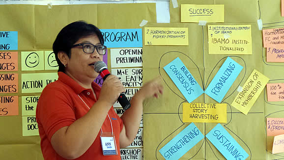 Dr. Lily Ann Lando, WorldFish Communications Officer, discussed the workshop’s harvested success factors of the IBAMO.