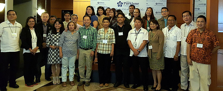 Workshop participants at the AMIA-Project 1 Landscape Planning and Yolanda Strategic Plan composed of Regional Technical Directors and Climate Change representatives from the Department of Agriculture (DA) Regional Field Offices (RFOs) in Regions 6, 7, and 8; AMIA-Project 1 Consultants; and representatives from SEARCA and UPLBFI.
