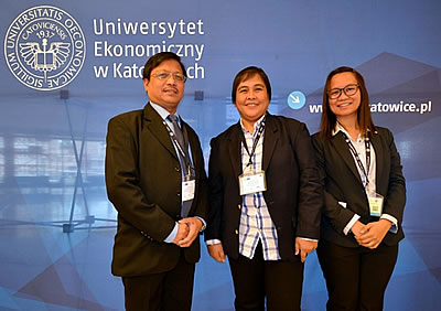 From left: Dr. Lope B. Santos III of SEARCA, and Ms. Lapitan and Ms. dela Cruz of DA-BAR represented the Philippines in the KM Conference 2015 held at the University of Economics in Katowice, Poland.