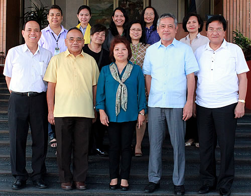 Bottom (L-R): Dr. Francisco P. Fellizar, Jr., Dr. Geronimo M. Collado, Dr. Doris Capistrano, Dr. Gil C. Saguiguit, Jr., Dr. Cielito F. Habito. Middle (L-R): Dr. Ma. Concepcion C. Lizada, Dr. Bessie M. Burgos, Ms. Carmen Nyhria G. Rogel. Top (L-R): Dr. Mariliza V. Ticsay, Ms. Junette Dawn Baculfo, Ms. Avril DG Madrid, Dr. Maria Celeste H. Cadiz