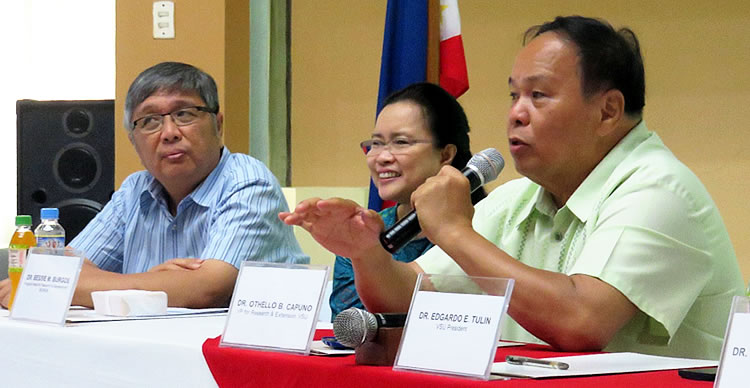 Dr. Bacusmo answers questions raised by the farmers with the help of Prof. Bello and Dr. Burgos.