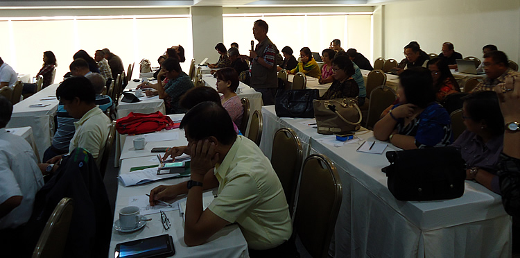 Dr. Ernie Guiang, member of the EMEs of the project, comments on the presentations during the AMIA 1 Summative Event, 10 June 2016, Sequoia Hotel, Quezon City