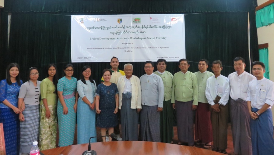 Participants to the Pilot testing of the ASRF Project Development Toolkit and validation of Gap Analysis of Myanmar on Social Forestry (8 August 2017).