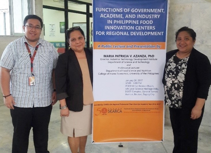 SEARCA Professorial Chair Grantee lectures on the functions of the academe in developing regional FIC