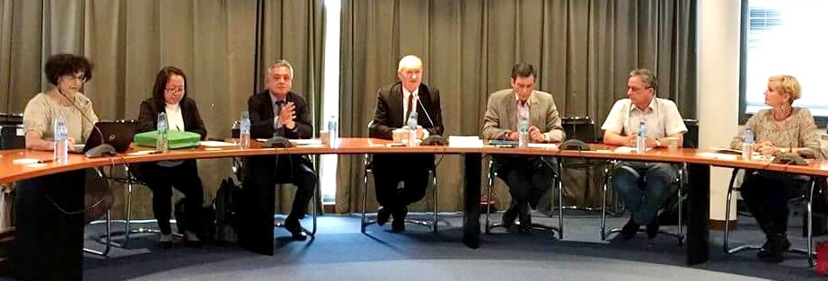 Dr. Gil C. Saguiguit, Jr. (third from left), SEARCA Director, together with Ms. Adoracion T. Robles (second from left), Officer-in-Charge, Office of the Deputy Director for Administration (ODDA) and Unit Head, Management Services, discussed with Dr. Pascal Kosuth (center), Director of Agropolis Fondation, opportunities for continued collaboration through the MOU. Also present in the meeting were Nathalie Modjeska (rightmost), International Program Manager of the Montpellier University of Excellence; Pascal Gantet (second from right), representative of the GAID Graduate School; Dr. Jean-Luc Khalfaoui (third from right), President of Agropolis International; and Dr. Marie-Laure Navas (leftmost), Deputy Director General for Scientific Affairs and Higher Education of Montpellier SugAgro.