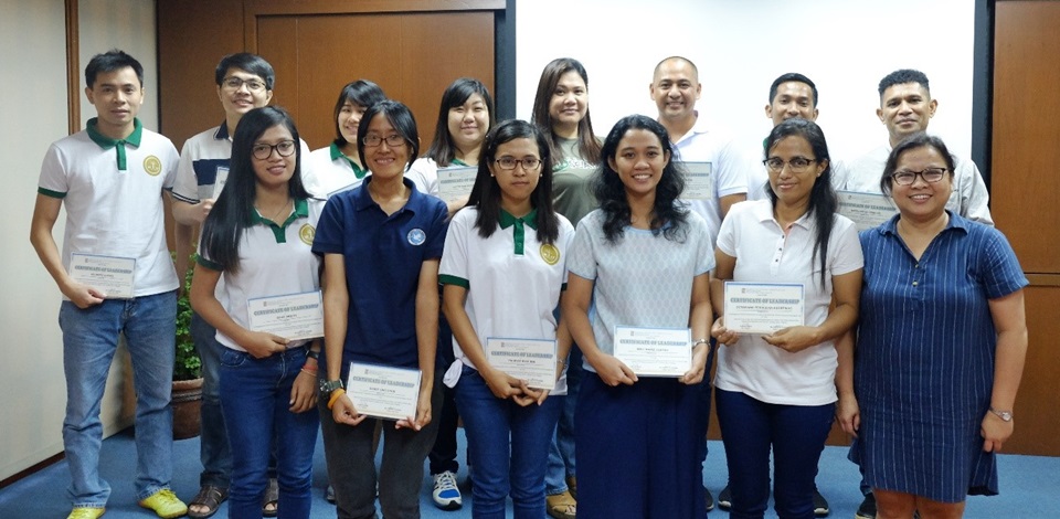 The outgoing SSA officers of AY 2017-2018 received their certificates of appreciation from Dr. Maria Cristeta N. Cuaresma, head of SEARCA's Graduate Education and Institutional Development Department.