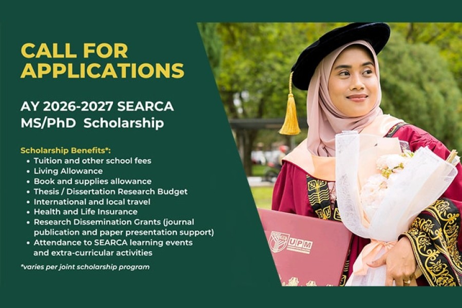 SEARCA now accepting MS, PhD scholarship applications for AY 2026–2027