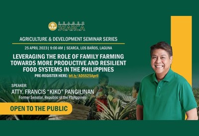 Former PH senator Kiko Pangilinan to speak at SEARCA seminar series