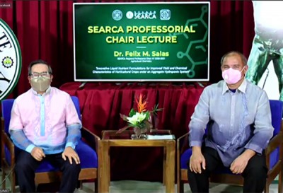 SEARCA Regional Professorial Chair Grantee conducts public lecture virtually