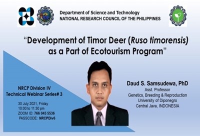 DAAD-SEARCA Alumnus shares Ecotourism Program on Timor Deer